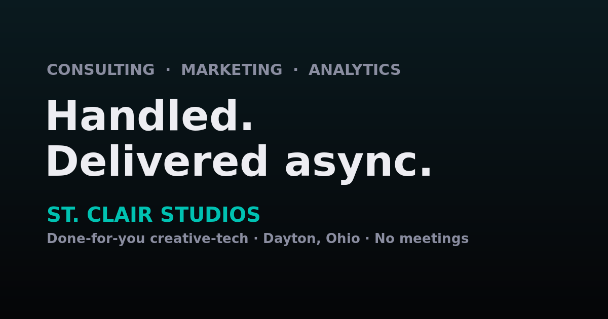 Welcome to St. Clair Studios: what we actually do
